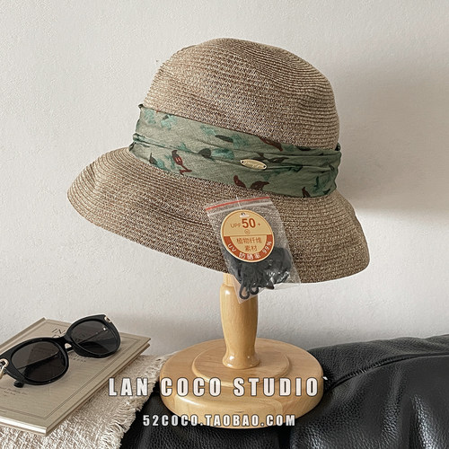 夏日度假风大檐防晒可折叠草帽女