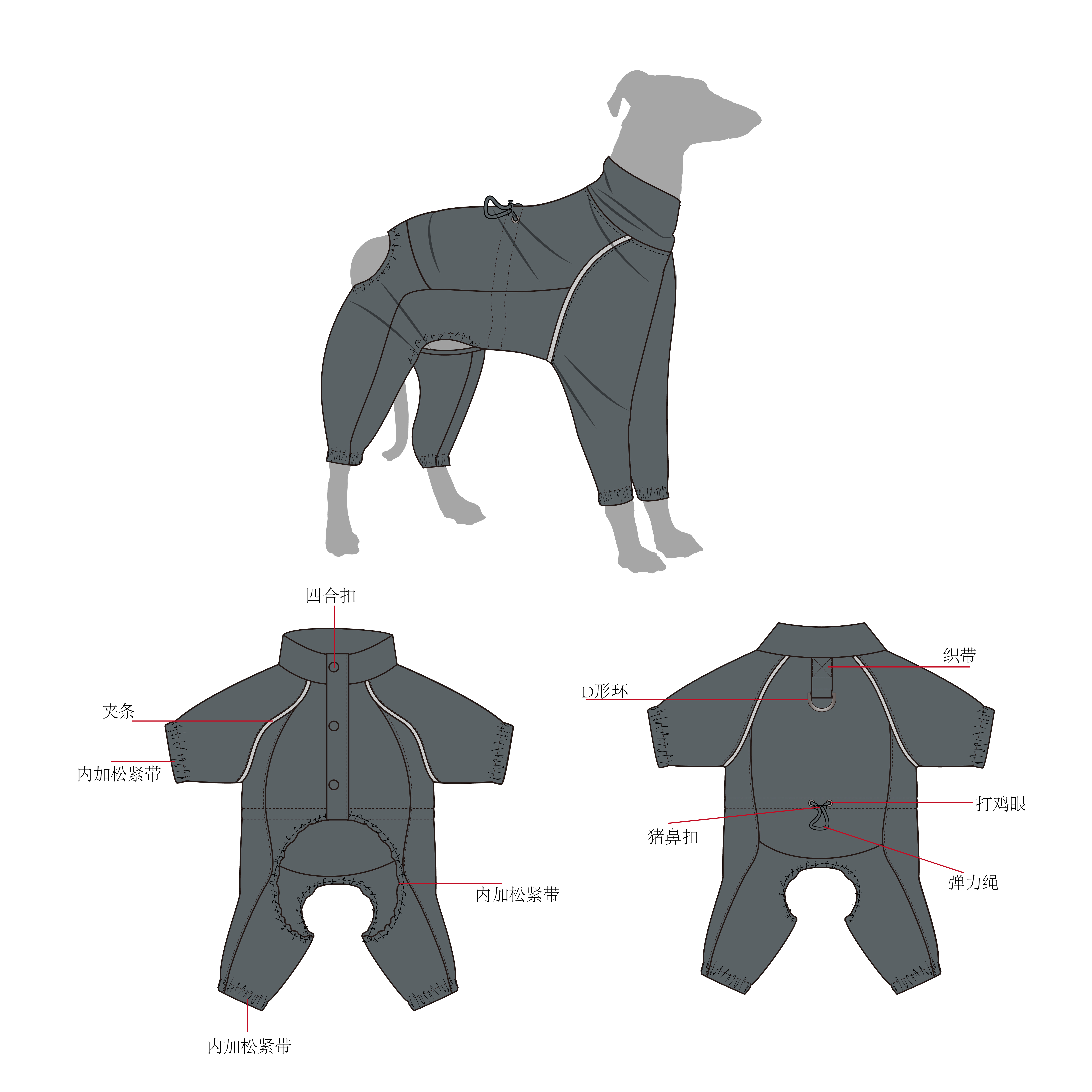 代画宠物平面款式设计图