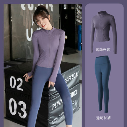 健身上衣女2024新款紧身长袖专业训练运动秋冬跑步晨跑瑜伽服套装