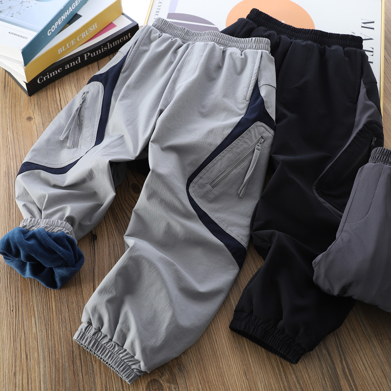 男童加绒工装裤2025冬季儿童加厚保暖裤子中大童男孩男孩百搭棉裤