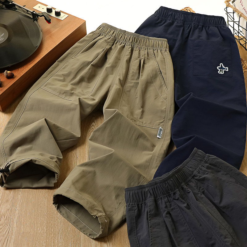 男童休闲冲锋长裤2026春夏秋季新款中大童男孩户外运动防蚊速干裤