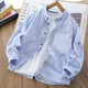 男女童衬衣中大童竖条纯棉上衣内搭外套 款 儿童休闲衬衫 2026春秋季