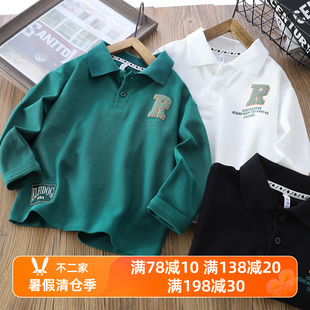 男童Polo衫 长袖 春秋季 2025新儿童珠地棉T恤中大童男孩休闲打底衫