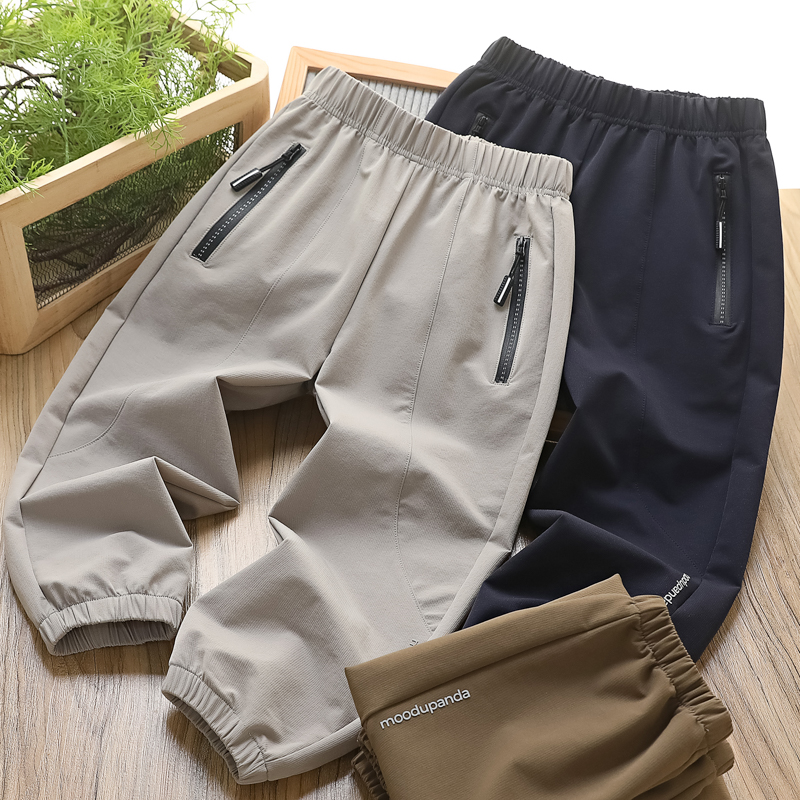 男童裤子春秋款2025新款儿童休闲登山裤户外柔软男孩童装运动长裤