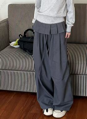 虎皮卷【西裤两件套】休闲松紧腰西裤屁帘两件套#KZ2025086