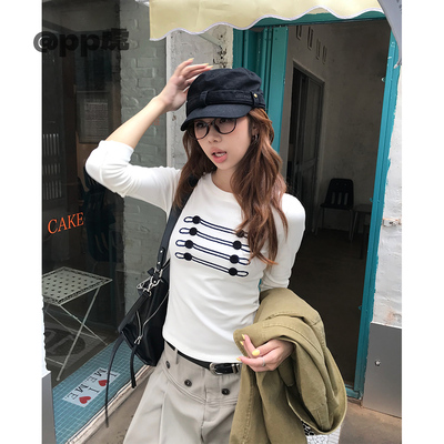 pp虎''拿破仑小T''早秋超舒服软糯百搭长袖T恤T26658
