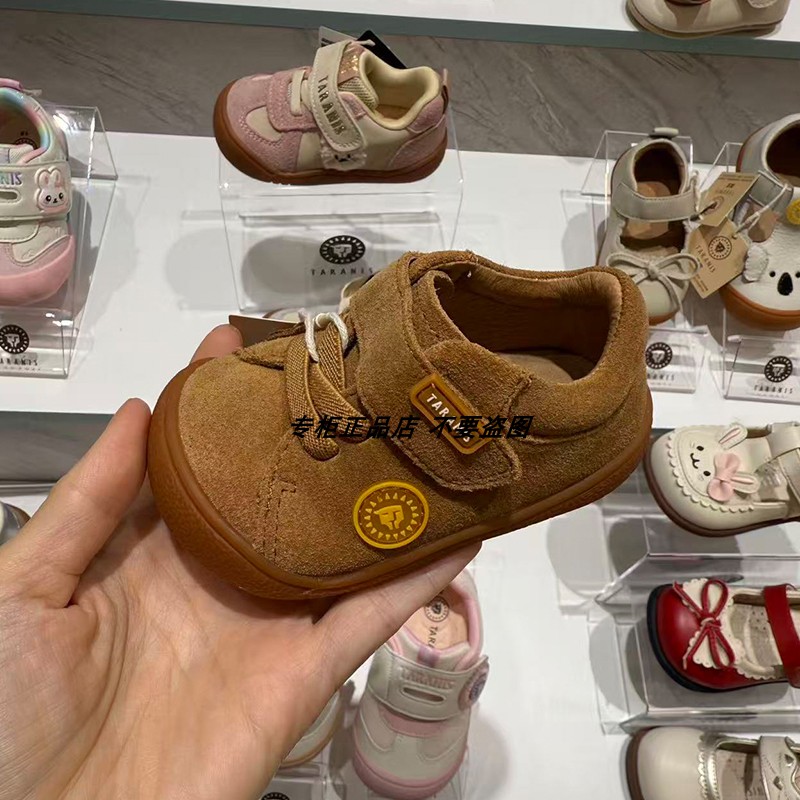 专柜正品泰兰尼斯秋季新款婴童磨砂皮软底防滑时尚宝宝步前鞋