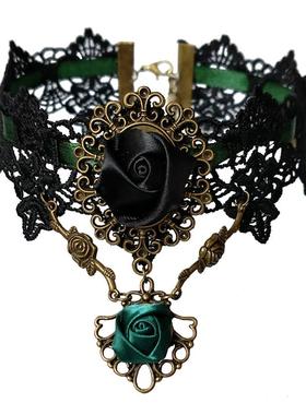 欧式复古手工原创蕾丝饰品短项链