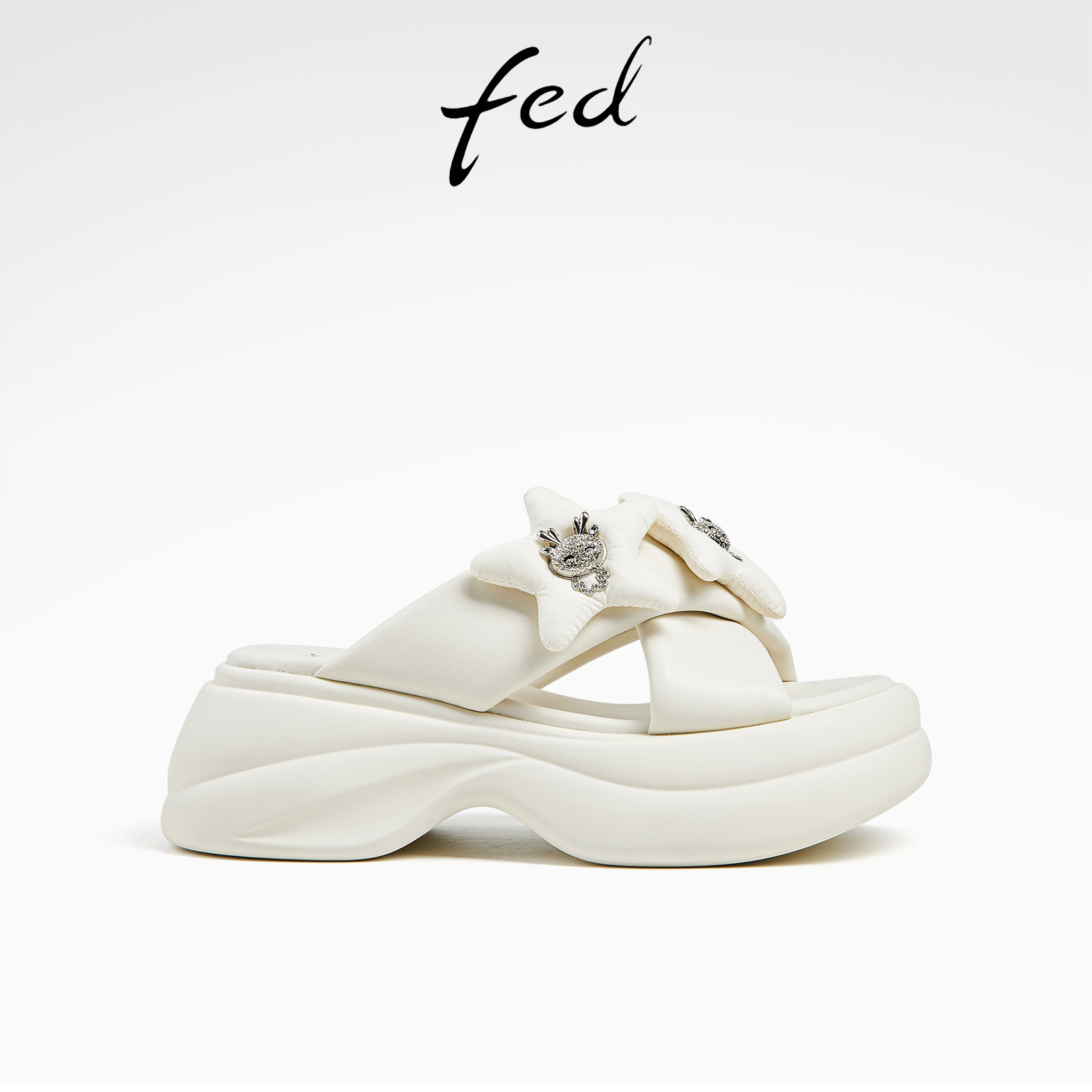 fed小龙女羊皮女凉鞋夏季增高松糕厚底休闲溯溪沙滩凉拖鞋女外穿,女鞋,一字拖,淘宝优惠券,粉丝福利购,淘宝优惠卷