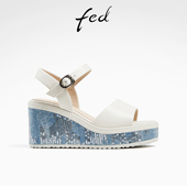 坡跟凉鞋 D0426 夏季 女鞋 fed时尚 女款 新款 鱼嘴增高厚底凉鞋 YAB687