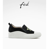 fed反羊皮女鞋 女 板鞋 秋舒适内增高厚底运动休闲鞋 女一脚蹬健步鞋