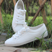 潮显脚瘦文艺范白色帆布鞋 女韩版 森女系薄底帆布鞋 2025纯色小白鞋