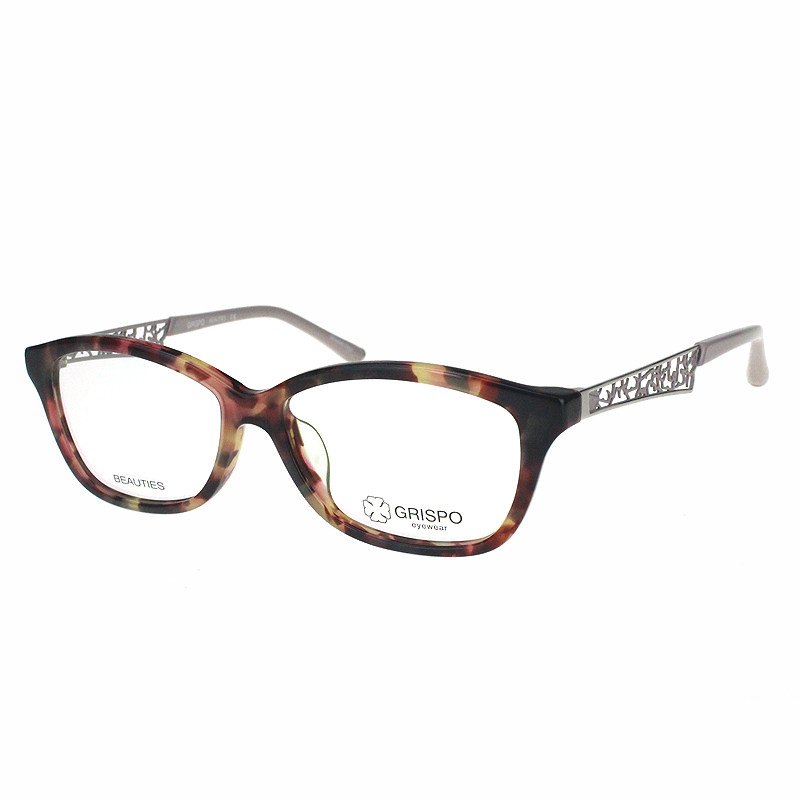 近视装饰宽脸板材款金属腿全框女格丽斯宝黑紫玳瑁大框眼镜框7106