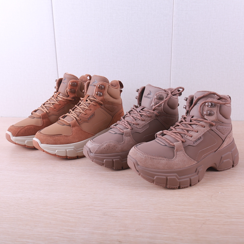 保暖真皮厚底加毛中帮