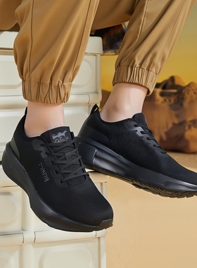 polecat男士厚底回弹网面透气轻便防滑户外休闲运动百搭男跑步鞋