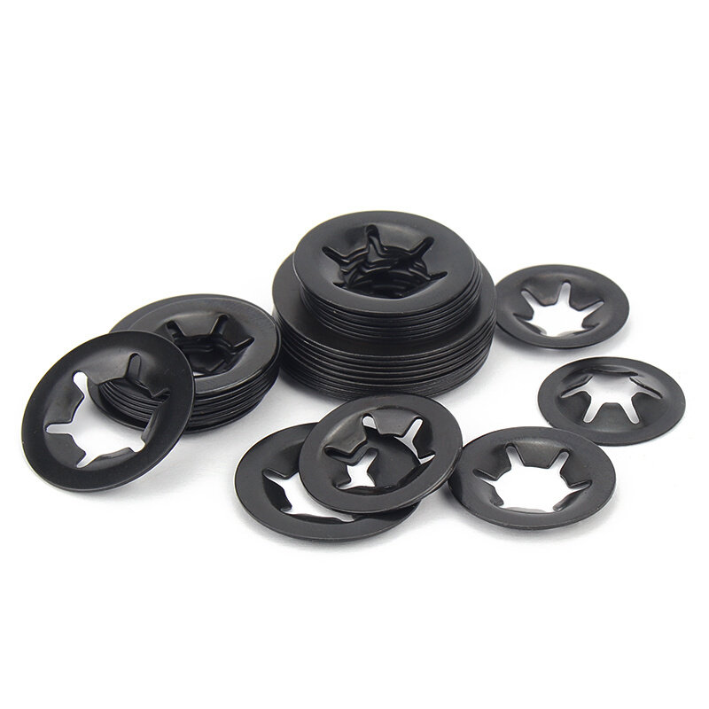 65锰弹簧卡圈密型轴承夹挡圈轴用梅花卡簧轴承垫圈翻边带帽梅花