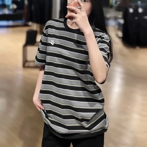 耐克复古纯棉条纹短袖T恤HJ0551