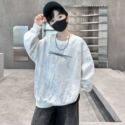 日本无印mu男童卫衣春秋款2025新款儿童打底衫中大童痞帅春装男孩