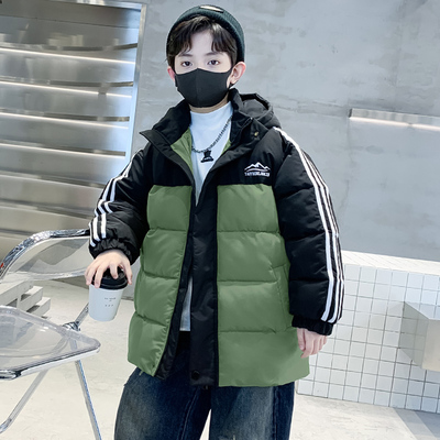 日本无印mu男童棉服冬季2025新款加厚儿童羽绒棉衣中大童棉袄男孩