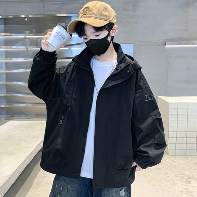 日本无印mu男童加绒外套2025新款儿童冲锋衣中大童加厚冬装男孩帅