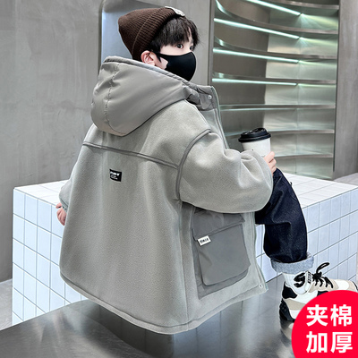 日本无印mu男童外套春秋冬款2025新款儿童秋装上衣中大童夹棉风衣