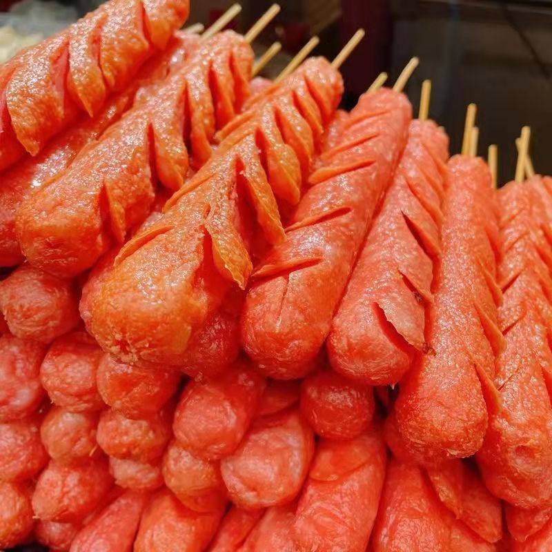 新货夫宇铁板烤肠淀粉肠黄金脆皮肠爆款网红小吃油炸煎烤旺商用包