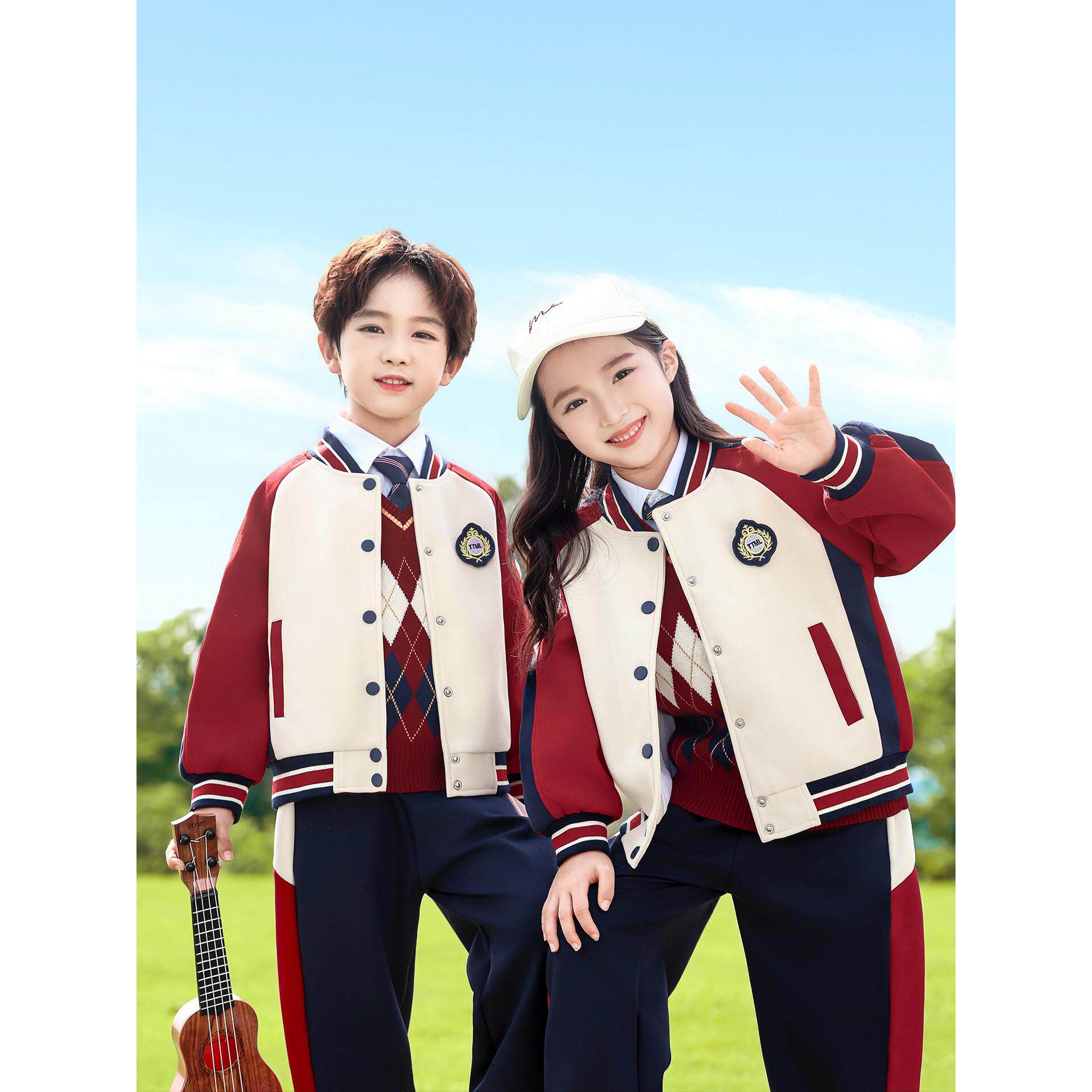小学生校服春秋装棒球服三件套运动会夏季班服儿童校服幼儿园园服