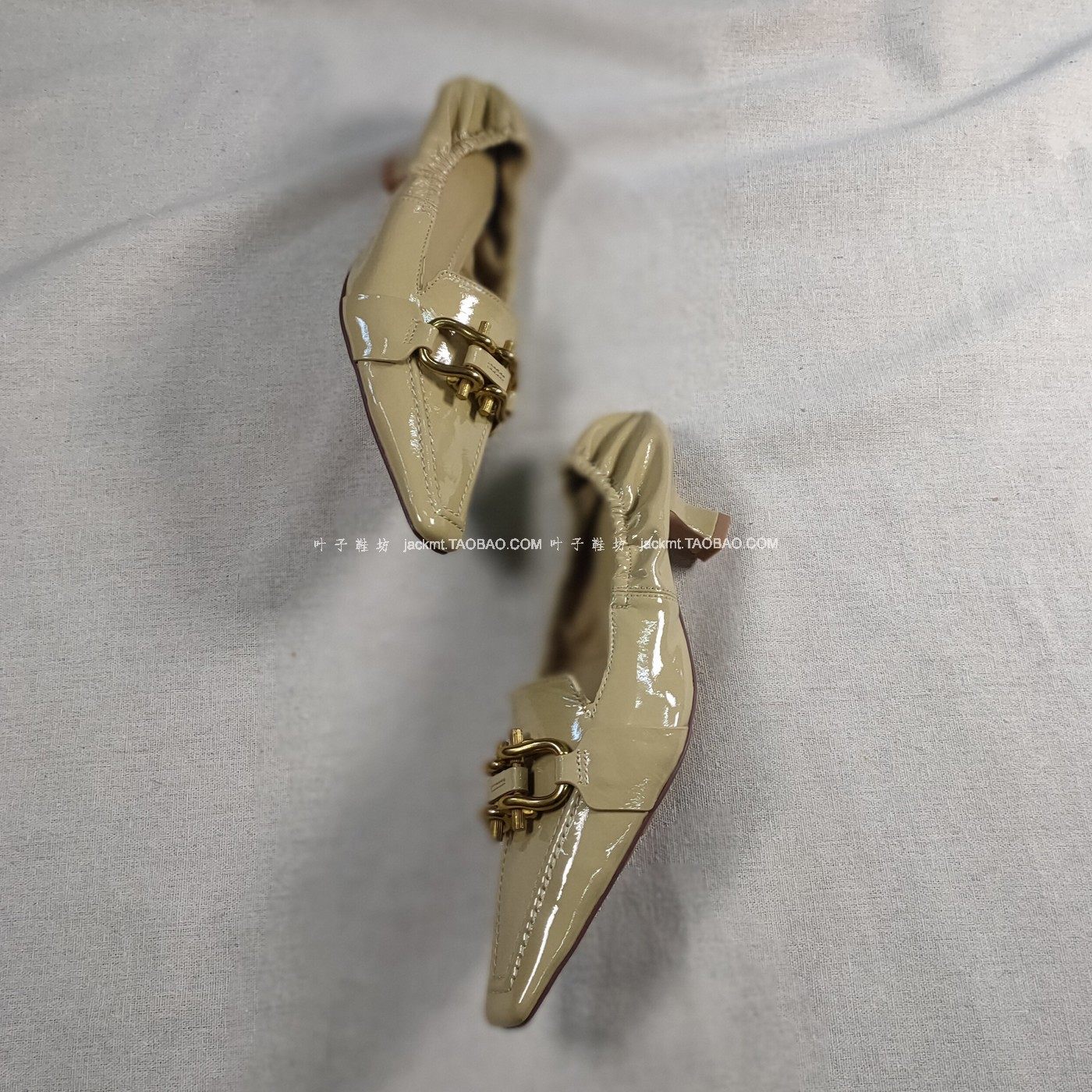 小众风 舒适又时髦！可做工鞋 真皮奶黄色猫跟单鞋不掉脚女豆豆底,女鞋,深口单鞋,淘宝优惠券,粉丝福利购,淘宝优惠卷