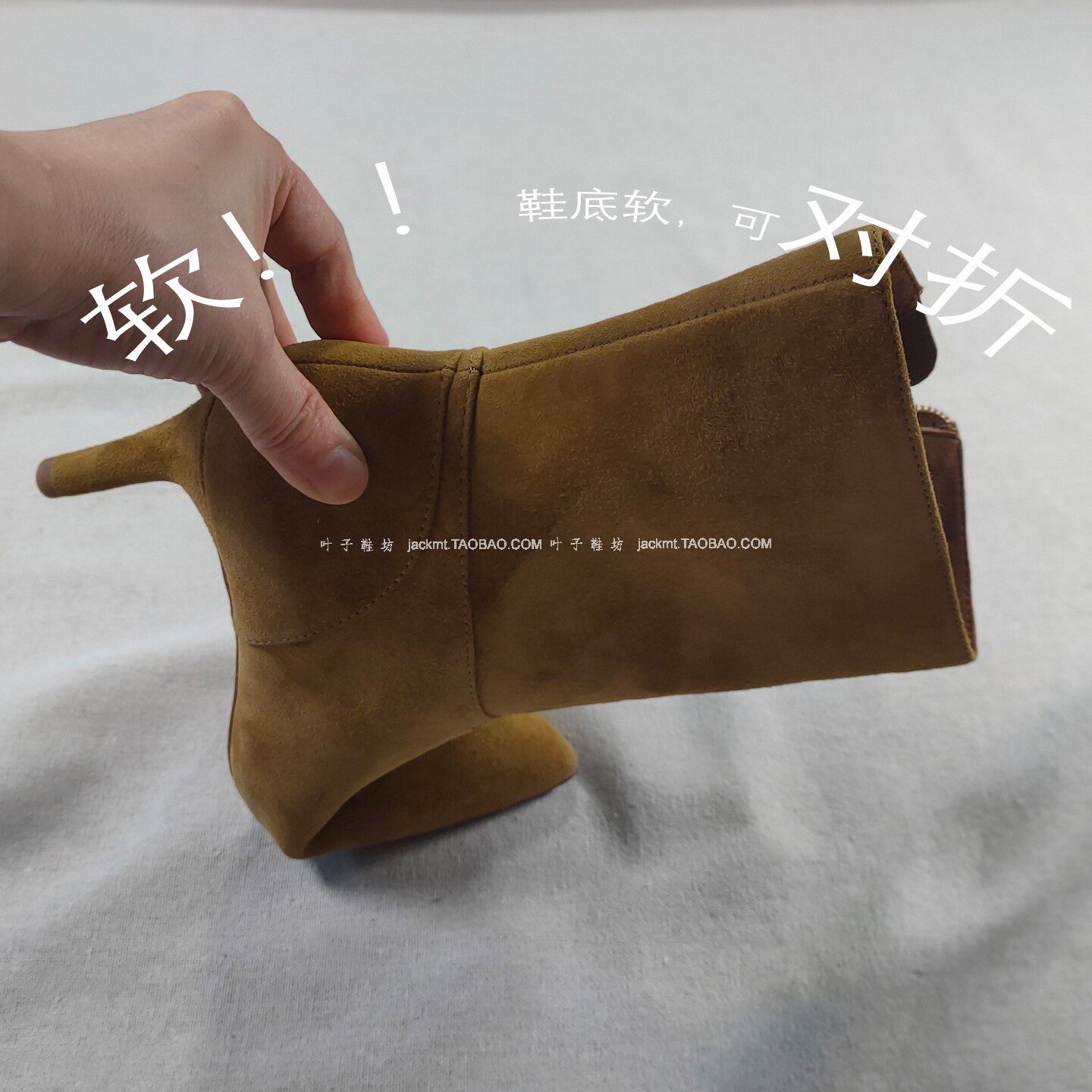 纯原!可跳舞暴走不累脚!百搭短靴时髦风女人味十足高跟羊绒裸靴