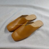 平跟穆勒凉拖鞋 仅1对 英伦风 洋气杏擦色手工鞋 纯原 有点帅哦