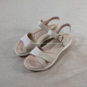 纯原 如运动鞋 复古 仅1对 罗马凉鞋 女魔术贴 般舒适白色真皮凉鞋