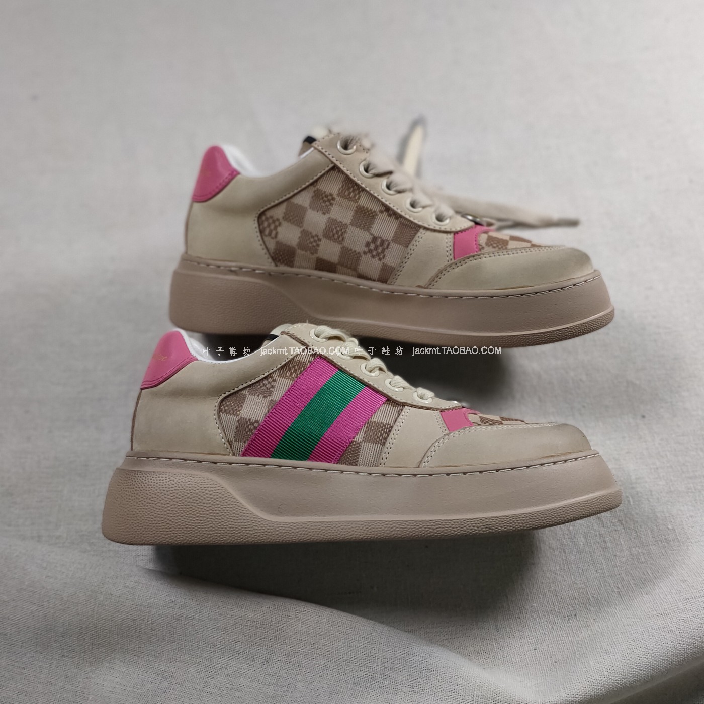 仅1对~纯原！时尚增高显瘦洋气复古小脏鞋真皮厚底运动鞋 女鞋 34