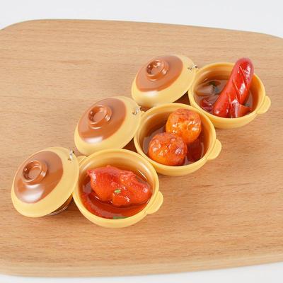 微缩迷你仿真丸子烤鸭鸡腿鸡翅砂锅菜品食物模型钥匙扣食玩挂件