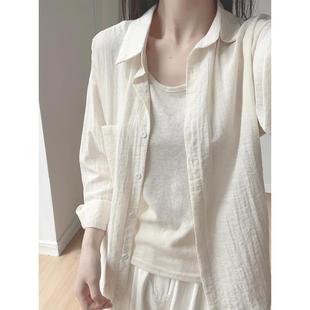 外套防晒衬衣 HM薄款 微透衬衫 女学生2025夏季 感休闲宽松罩衫