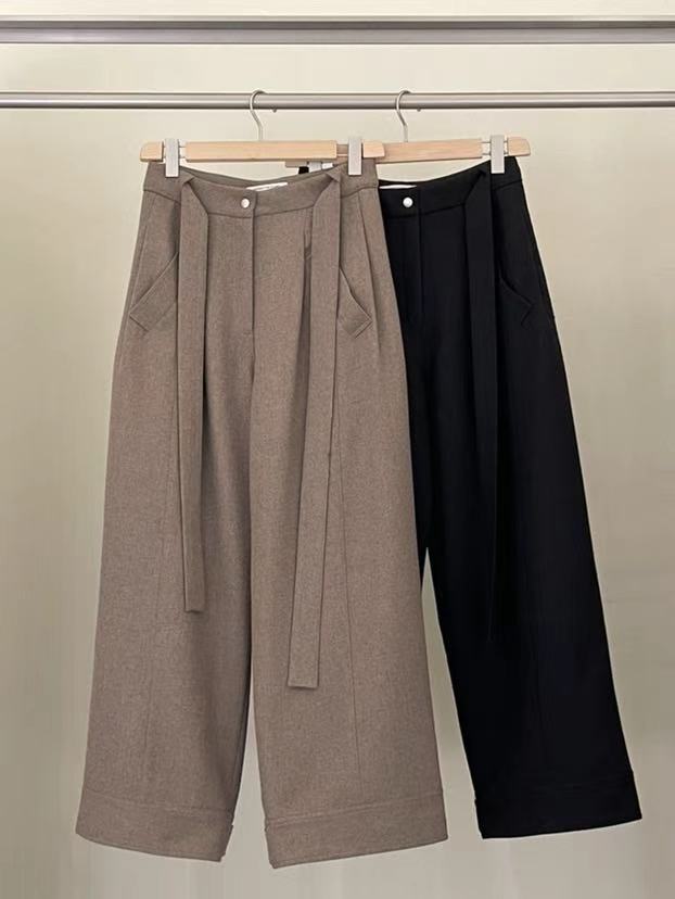 FP高品 新品! 高定高定 设计师系列羊毛裤 宽松直筒裤女 看下摆