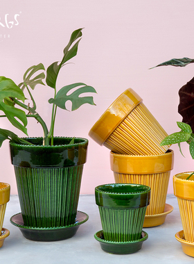 Bergs Potter 西蒙娜釉面系列 宝格仕 室内北欧绿植花盆