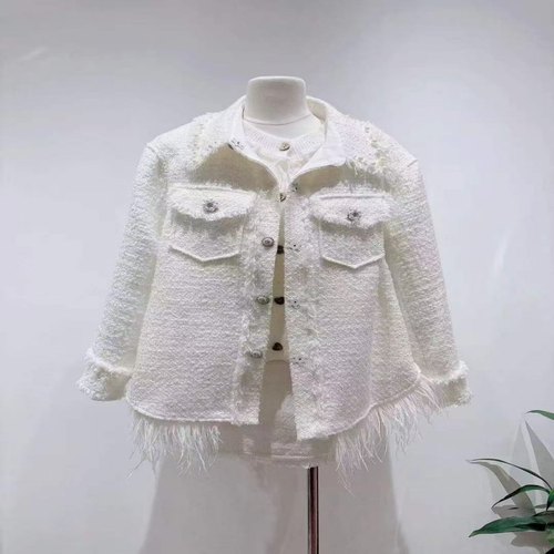 流苏粗花呢外套映氏小香风