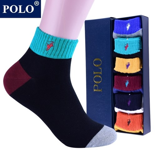 纯棉运动袜Polo防臭吸汗男四季