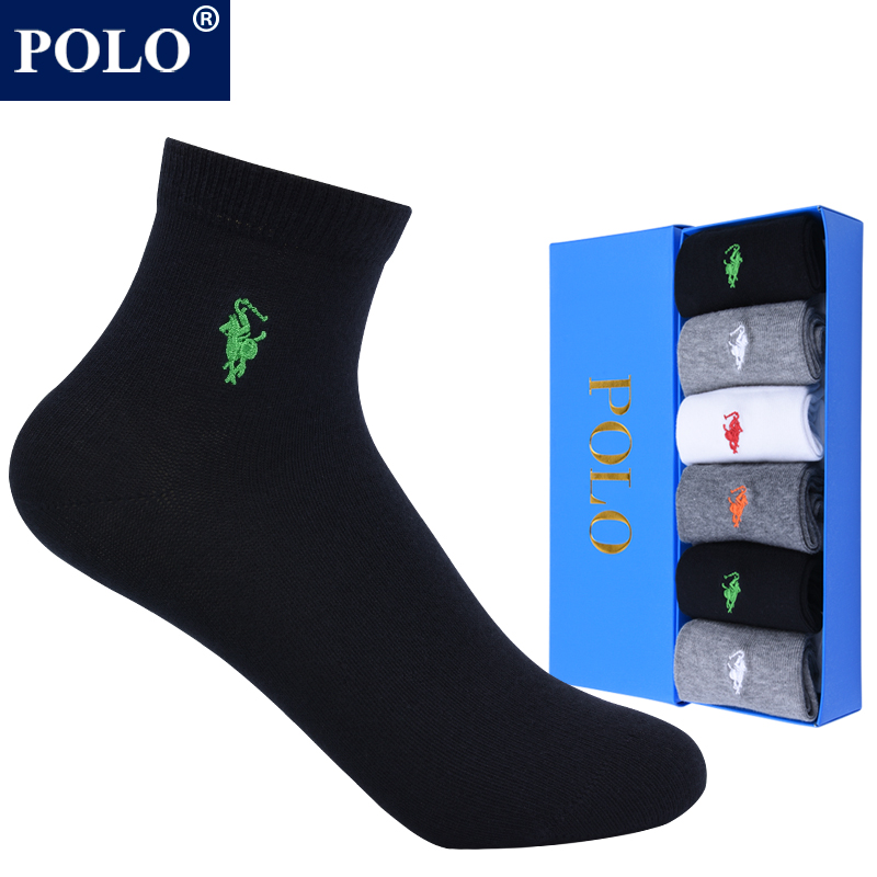 POLO儿童袜男纯棉夏季薄款防臭吸汗纯色无骨女童运动3-5-7中筒袜