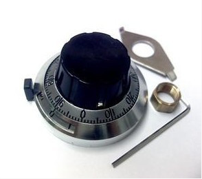 46MM电位器旋钮 B2锁定电阻旋钮 可调刻度盘多圈旋钮 带开关精密