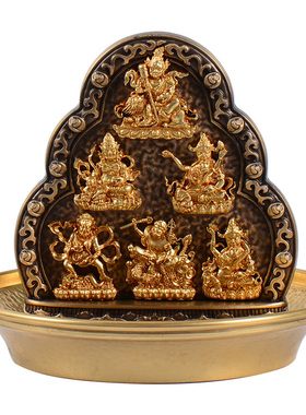 热销佛缘汇 水路供家用藏传密宗佛堂供奉纯铜五行水财神摆件财宝