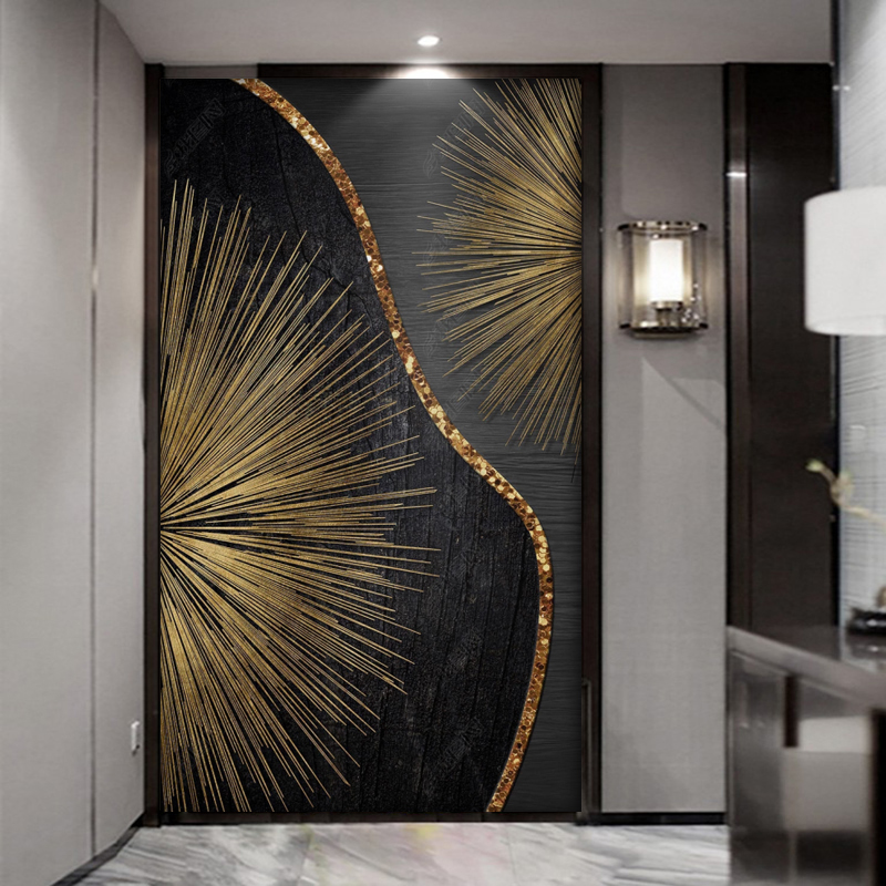 热销北欧大气抽象油画玄关墙纸流金岁月个性壁纸客厅卧室无缝装饰