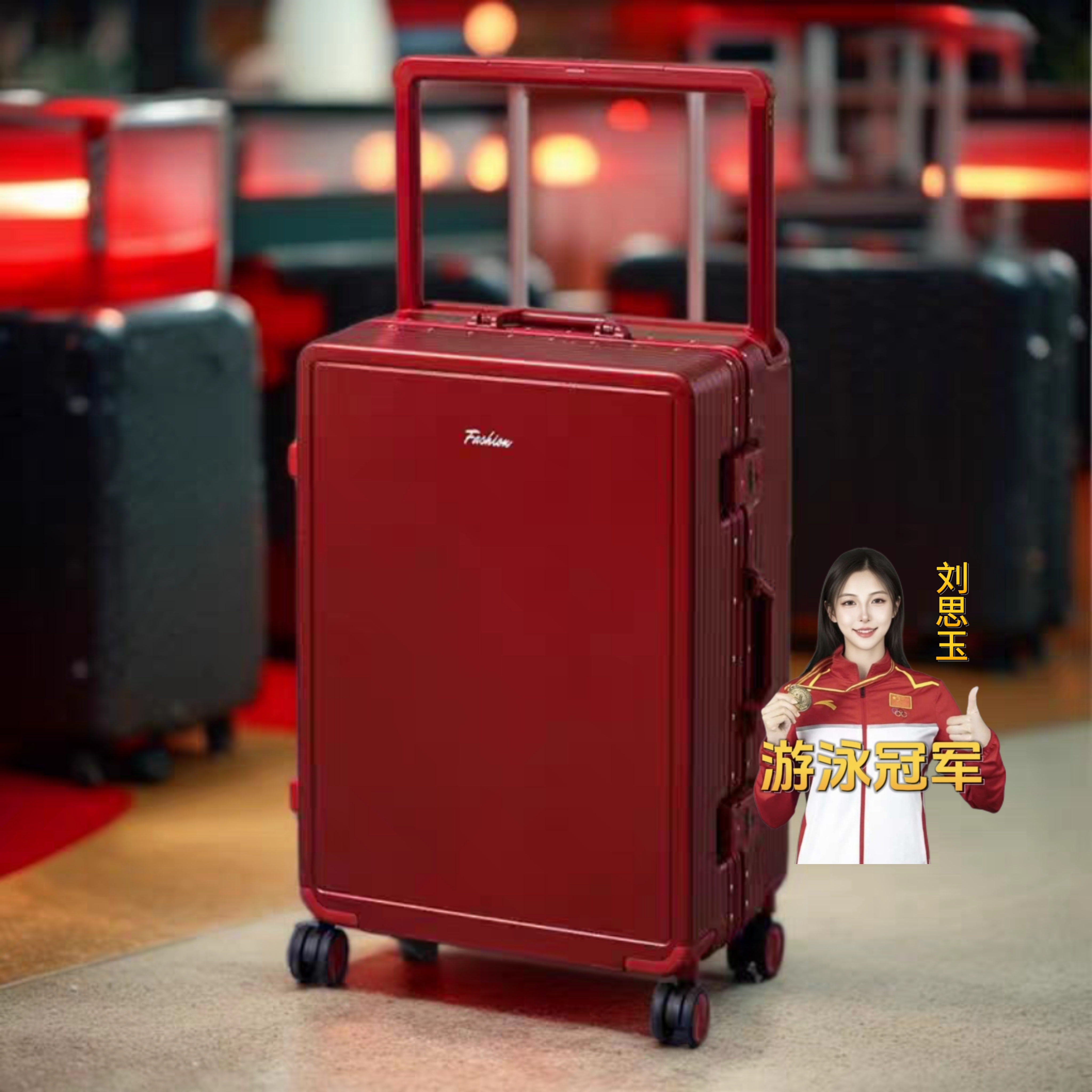 女儿出嫁陪嫁全套红色行李箱宽拉杆行新款密码多功能大容量万向轮