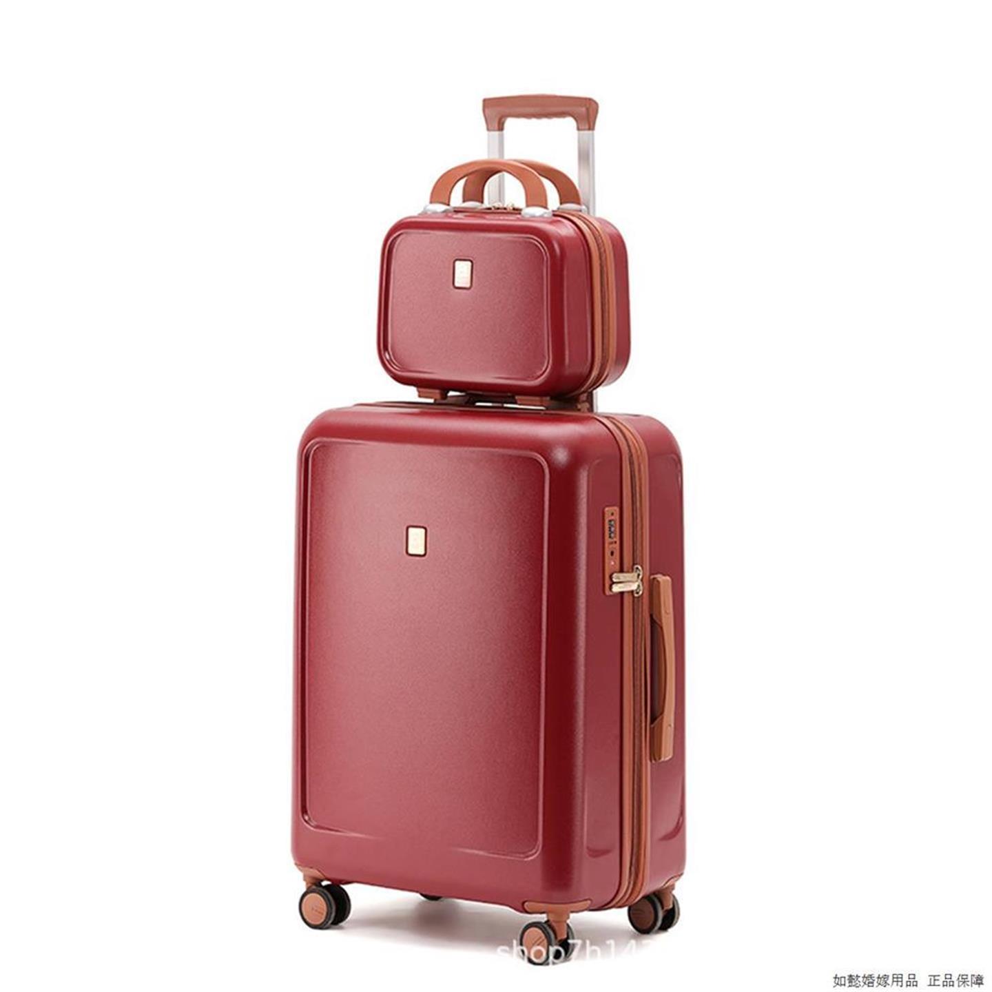 AMEIIKIE红色行李箱20寸登机箱陪嫁复古旅行箱结婚pc