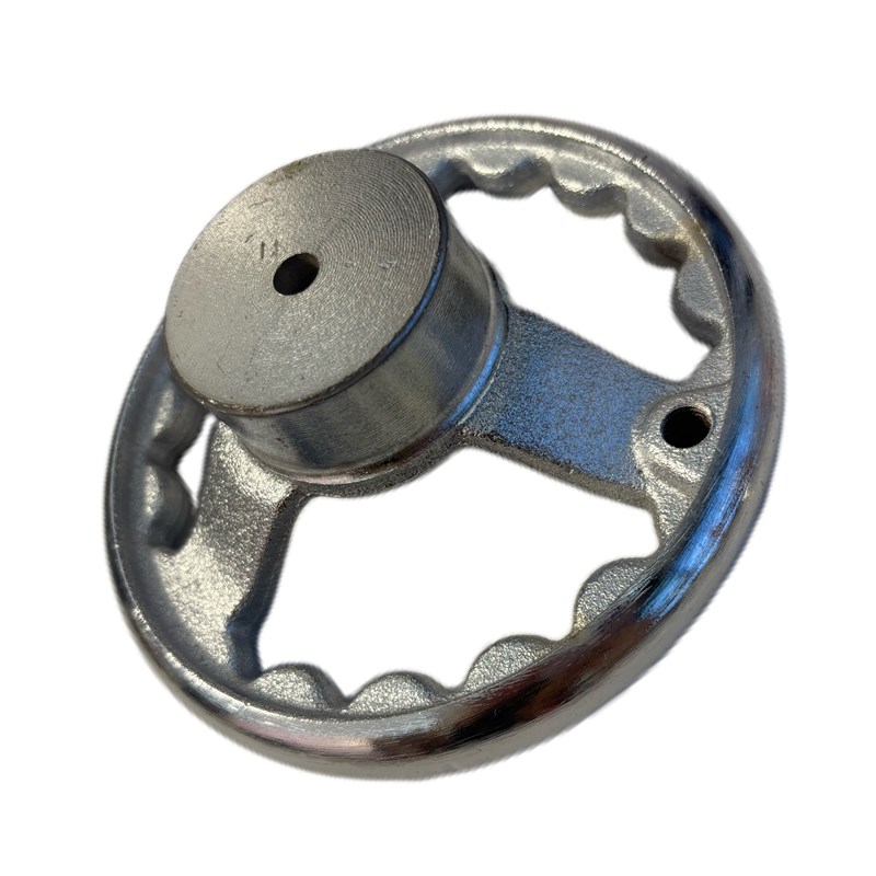 热销铸铁手轮圆形加厚镀铬波纹手摇螺纹键槽顶丝孔6寸8寸M10M12M1