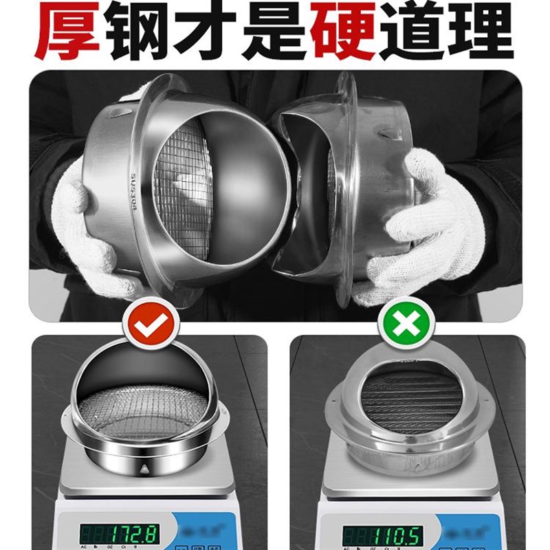 热销抽油烟机排烟管出风口罩风帽排气口室外防雨帽不锈钢排气帽外