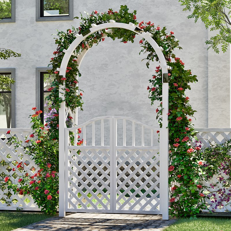 热销栅栏门户外庭院防腐木门园艺双开门篱笆门菜园院子门木围栏花