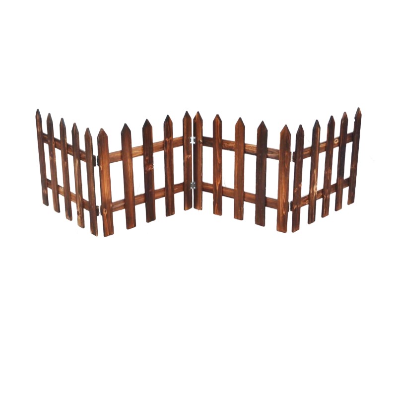 热销木栅栏碳化防腐木桩网格围栏户外插地花槽公园庭院装饰室内摆