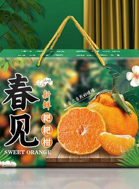 热销春见耙耙柑包装盒礼盒10斤装爱媛脐橙柑橘子水果手提纸箱空盒