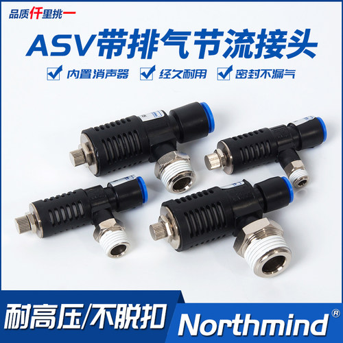 热销ASV220F-M5-06 310F-01快速排气节流阀410-02-08S ASV510F-03